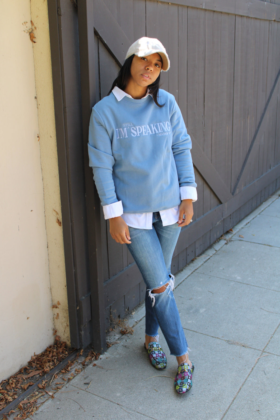 I'M STILL SPEAKING Crewneck Sweatshirt - Blue Sky